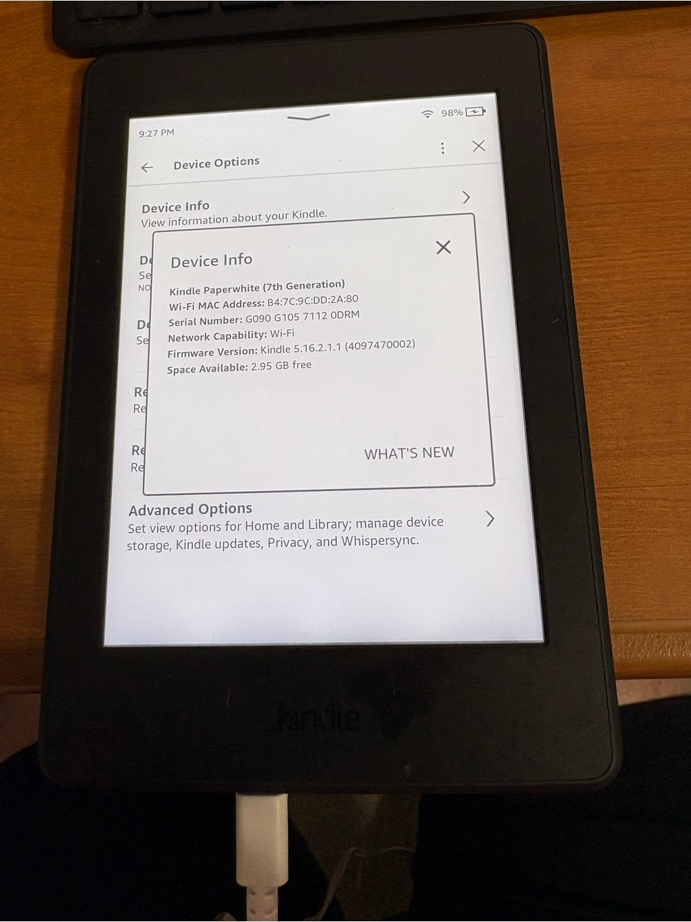 Amazon DP75SDI Kindle Paperwhite 6th Gen 4GB, Wi-Fi, 6" Screen-Black Wifi Reset